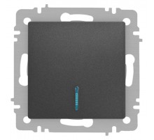 Выключатель Intro Accent 6-102-07 с подсветкой, 10А-250В, IP20, СУ, AL/CU, графит  Б0063434  Intro