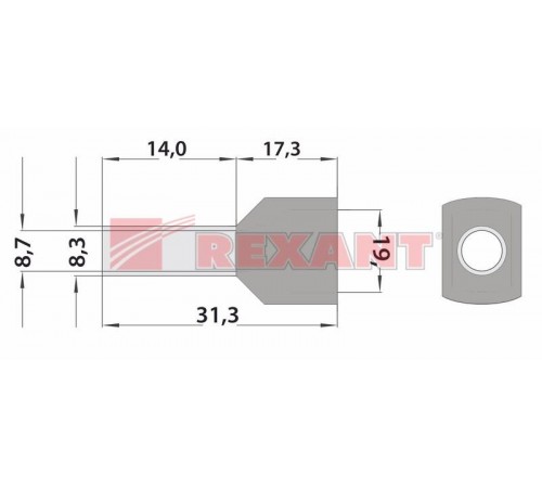 Наконечник штыревой втулочный изолированный F-14 мм 2х16 мм (НШВи(2) 16-14/НГи2 16-14) слоновая кость  08-2813  REXANT