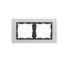 Simon 82 Рамка декоративная, 2 поста, S82 Nature, Металл, матовая сталь-графит  82827-31  Simon