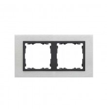 Simon 82 Рамка декоративная, 2 поста, S82 Nature, Металл, матовая сталь-графит  82827-31  Simon