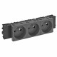 Розетка тройная 0° Modul45connect франц. стандарт, 250 В, 16A (черный) (STD-F0C SWGR3)  6120580  OBO Bettermann