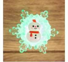 Фигура световая "Снеговик на снежинке" RGB 5,5*5,5 см  501-038  NEON-NIGHT