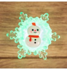 Фигура световая "Снеговик на снежинке" RGB 5,5*5,5 см  501-038  NEON-NIGHT