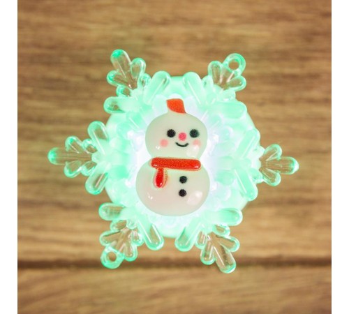 Фигура световая "Снеговик на снежинке" RGB 5,5*5,5 см  501-038  NEON-NIGHT