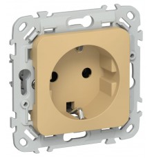 FLITE Розетка с заземлением без шторок 16А РС11-0-ФлШм шамуа  FI-R11-16-K89  IEK