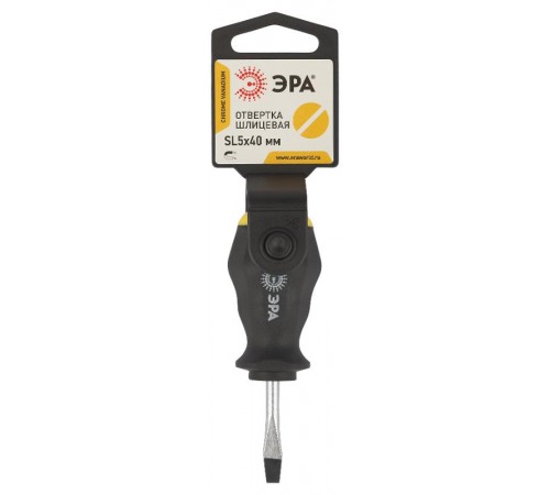 Отвертка SL 5х40 мм шлицевая двухкомпонентная рукоятка  Б0055860  ЭРА