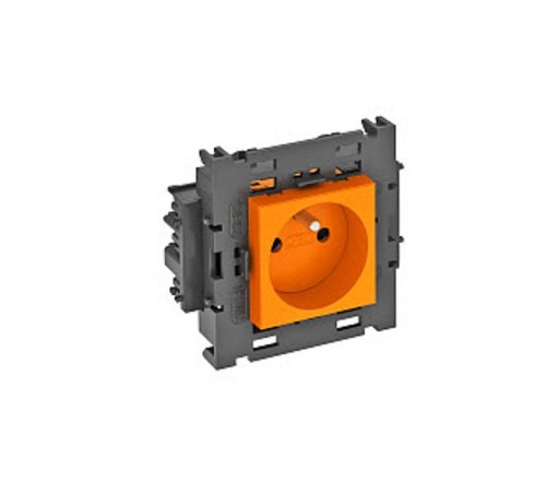 Розетка одинарная 0° Modul45connect франц. стандарт, 250 В, 16A (оранжевый) (STD-F0C8 ROR1)  6120604  OBO Bettermann