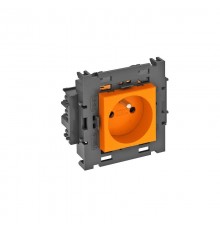 Розетка одинарная 0° Modul45connect франц. стандарт, 250 В, 16A (оранжевый) (STD-F0C8 ROR1)  6120604  OBO Bettermann