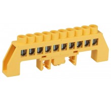 Шина  NO-224-117 PE земля в комбинированном изоляторе на DIN-рейку ШНИ-8х12-10-Д-желтый  Б0062976  ЭРА