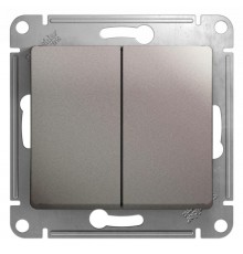 Glossa Платина Выключатель 2-клавишный, сх.5, 10AX  GSL001251  SE