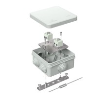 Коробка огнестойкая для о/п 40-0210-FR2.5-4-П Е15-Е120 с термопредохранителем RAL7035 80х80х40 (44 шт/кор) серая  40-0210-7035-FR2.5-4-П  Промрукав