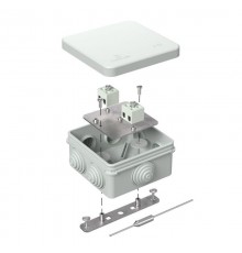 Коробка огнестойкая для о/п 40-0210-FR1.5-4-П Е15-Е120 с термопредохранителем RAL7035 80х80х40 (44 шт/кор) серая  40-0210-7035-FR1.5-4-П  Промрукав