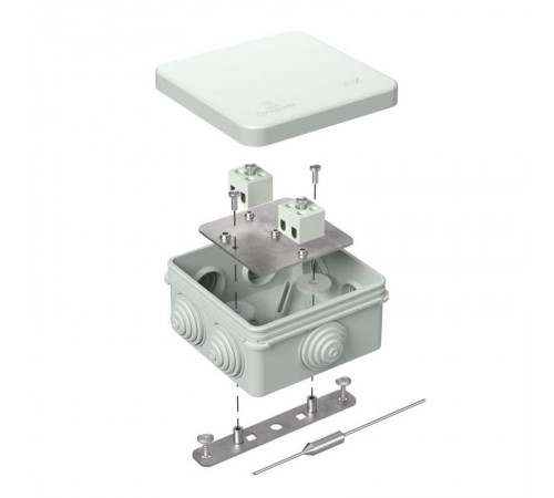 Коробка огнестойкая для о/п 40-0210-FR2.5-4-П Е15-Е120 с термопредохранителем RAL7035 80х80х40 (44 шт/кор) серая  40-0210-7035-FR2.5-4-П  Промрукав