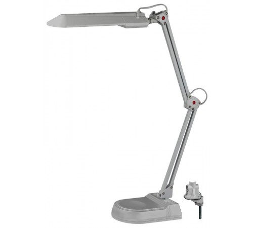 Светильник настольный на основании/струбцина NL-202 11Вт ЛЛ G23 серый с лампой  C0041461  ЭРА