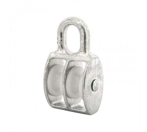 Блок для троса двойной оцинк. (нейлон.шкив) 20мм (1 шт) - ярлык ( 0,056 кг)  112729  Tech-KREP