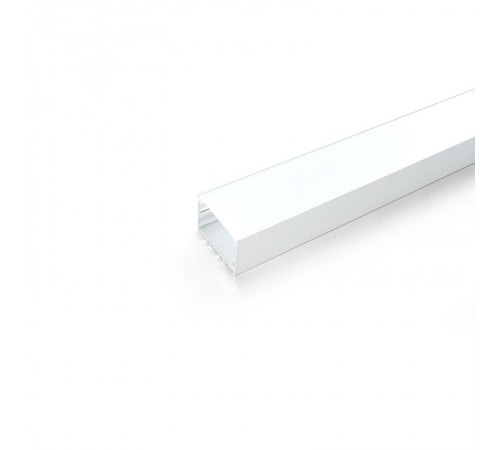 Профиль алюминиевый "Линии света" накладной, белый, CAB257 с матовым экраном, 2 заглушками, 4 крепежами в комплекте  10373  FERON