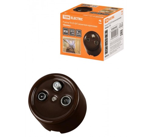 Розетка TV+R+ SAT оконечная коричневая "Болонь"  SQ1820-0457  TDM