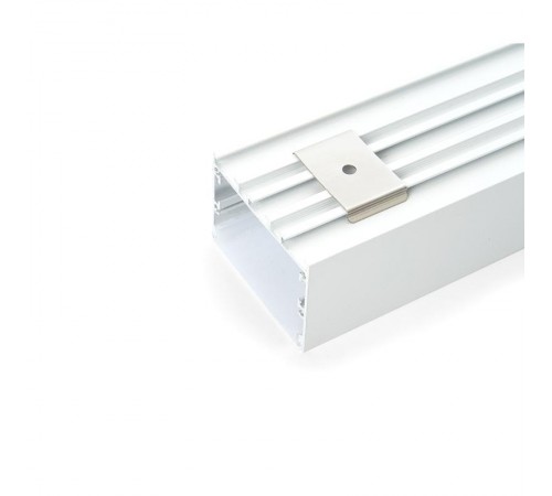 Профиль алюминиевый "Линии света" накладной, белый, CAB257 с матовым экраном, 2 заглушками, 4 крепежами в комплекте  10373  FERON