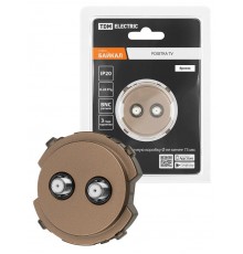 Розетка TV/SAT проходная бронза, "Байкал"   SQ1819-0421  TDM