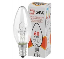 Лампа накаливания ЛОН ДС 60-230-E14-CL  (B36) свечка 60Вт 230В E14 цв. упаковка  Б0039129  ЭРА