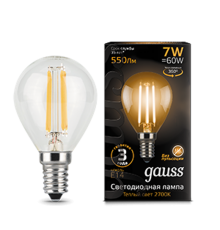 Лампа светодиодная LED 7Вт E14 220В 2700К шар  105801107  Gauss