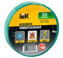 Изолента 0,13х15 мм зеленая 20 метров   UIZ-13-10-K06  IEK
