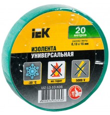 Изолента 0,13х15 мм зеленая 20 метров   UIZ-13-10-K06  IEK