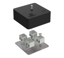 Коробка огнестойкая для кабель-канала 40-0450-FR1.5-8 Е15-Е120 RAL9005 75х75х30 (87 шт/кор) черная  40-0450-9005-FR1.5-8  Промрукав