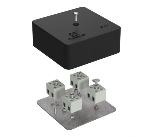 Коробка огнестойкая для кабель-канала 40-0450-FR1.5-8 Е15-Е120 RAL9005 75х75х30 (87 шт/кор) черная  40-0450-9005-FR1.5-8  Промрукав