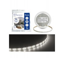 Лента светодиодная, 60SMD(2835)/m 4.8W/m 12V IP65 5m, 4000К, LS604 FERON  48219  FERON