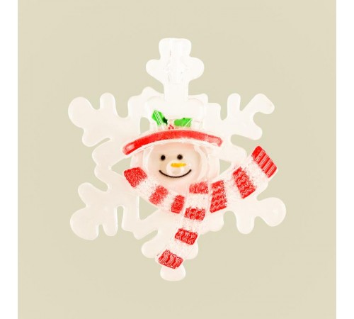 Фигура световая "Снеговик на снежинке" RGB на присоске  501-021  NEON-NIGHT