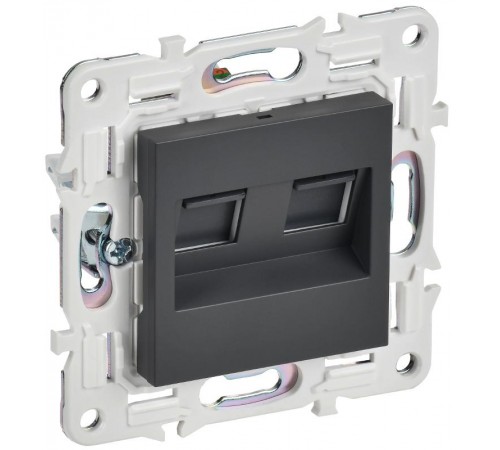 SKANDY Розетка компьютерная двойная RJ45 кат.6 SK-K04T титан  SK-K20-2-K48  IEK