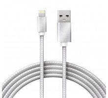 Кабель REXANT USB-Lightning 1 м, серебристая нейлоновая оплетка 18-7051  REXANT