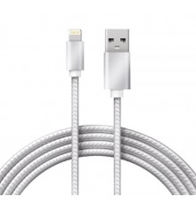 Кабель REXANT USB-Lightning 1 м, серебристая нейлоновая оплетка 18-7051  REXANT