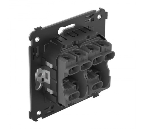 Переключатель двухклавишный в стену, Avanti, "Черный квадрат"  4402114  DKC