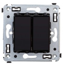 Переключатель двухклавишный в стену, Avanti, "Черный квадрат"  4402114  DKC