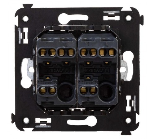 Переключатель двухклавишный в стену, Avanti, "Черный квадрат"  4402114  DKC