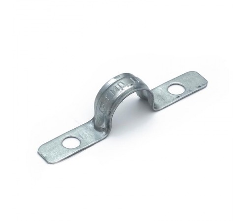 Скоба металлическая двухлапковая усиленная противопожарная СМДУ d16-17 мм отв. d 6,5 мм (100 шт/уп) Промрукав  PR13.02436  Промрукав