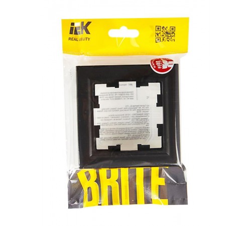 BRITE Рамка 1-ая IP44 РУ-1-БрЧ-44 черный  BR-M12-44-K02  IEK