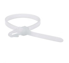 Хомут P6.6 с монтажным основанием под отверстие 4,5мм, белый 3,6x150  252155SR-M  DKC