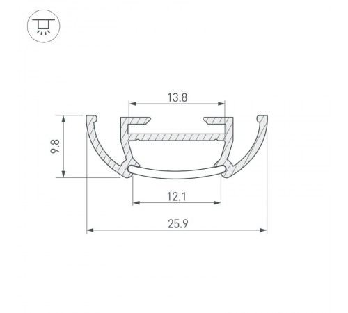 Профиль TS-A-2000 (CT) ANOD  016943  Arlight
