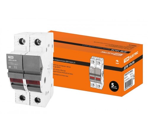 Держатель плавких вставок ДПВ 10х38 2П   SQ0216-0002  TDM