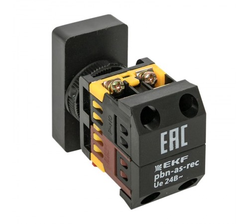 Кнопка AS-22N "Пуск-Стоп" прямоугольная 24В NO+NC EKF PROxima  pbn-as-rec-24  EKF