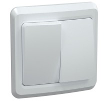ВЕГА белый Выключатель 2-клавишный 10А ВС10-2-0-ВБ  EVV20-K01-10-DM  GENERICA