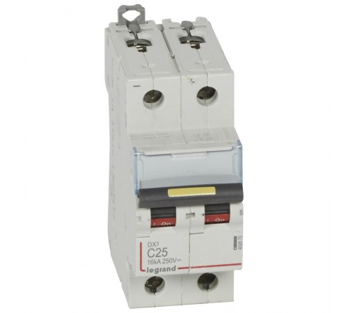 Выключатель автоматический двухполюсный DX3 DC 10000 25А C 16кА  409570  Legrand