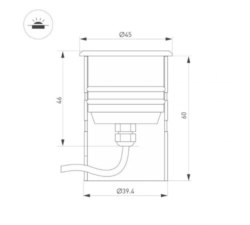 Светильник KT-AQUA-R45-3W White6000 (SL, 45 deg, 12V) (Arlight, Герметичный)  028056  Arlight