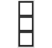 Рамка 3-кратная, пластик; благородная сталь, белая  ES2983WW  Jung