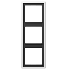 Рамка 3-кратная, пластик; благородная сталь, белая  ES2983WW  Jung