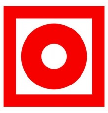 Знак F 10 "Кнопка включения установок (систем) пожарной автоматики" 150х150 мм  pn-f-10-1  EKF