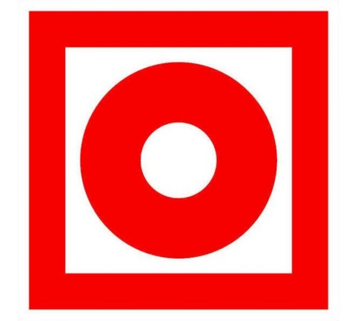 Знак F 10 "Кнопка включения установок (систем) пожарной автоматики" 200х200 мм  an-f-10  EKF